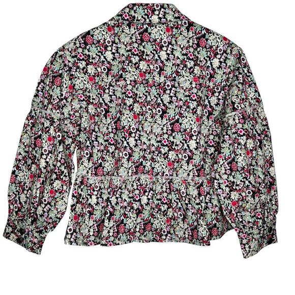 New Women’s Cinq A Sept Party-Print Peplum Lizzie Jacket Size 8 - Picture 5 of 8
